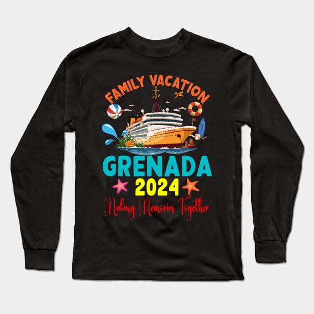 Family Vacation Grenada 2024 Family Matching Group Summer Long Sleeve T-Shirt by Spit in my face PODCAST